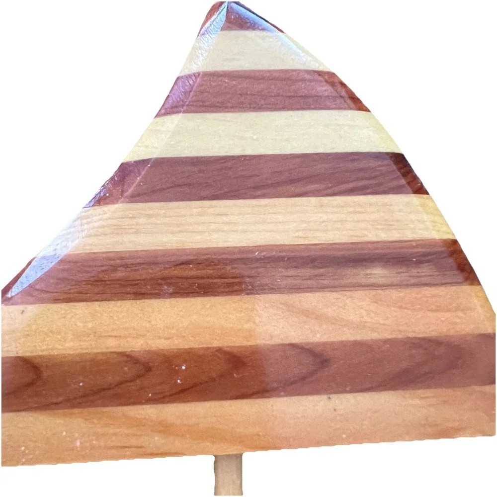 Handcrafted Wooden 3‎ Peg Sailboat Key holder Beach House Cabin 6